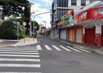 Centro de Franca vazio, em março. Foto: Renato Viana Albarral/ F3 Notícias Whatsapp