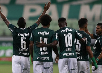 O jogador Patrick de Paula, da SE Palmeiras, comemora seu gol contra a equipe da AA Ponte Preta, durante partida válida pela semi final, do Campeonato Paulista, Série A1, na arena Allianz Parque. Foto: Cesar Greco